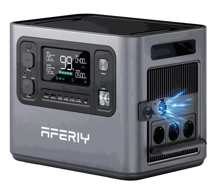 AFERIY 2800W – Powerstation mit 2.048 Wattstunden und 2.800 Watt Dauerleistung