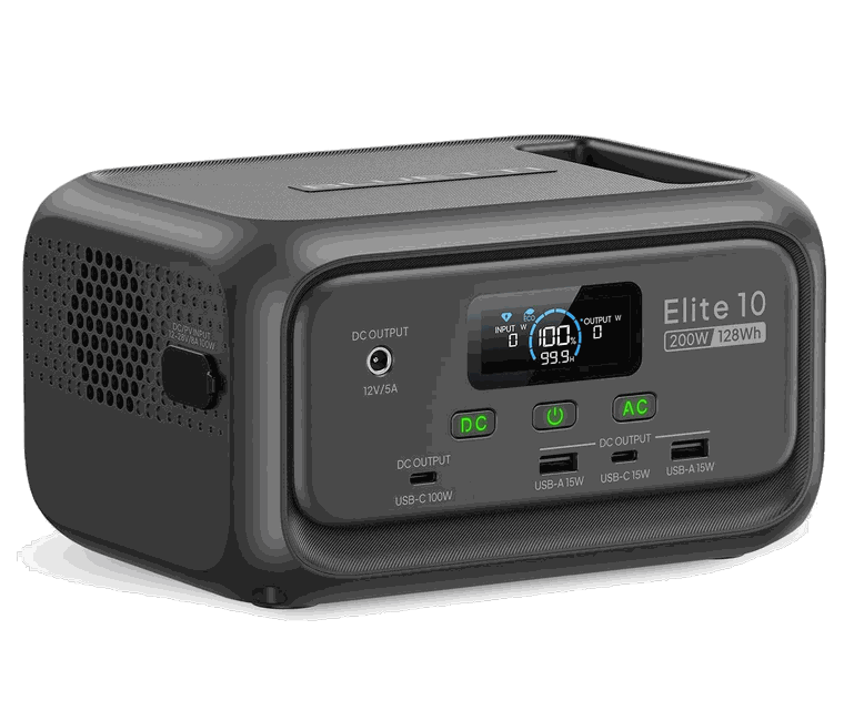 BLUETTI Elite 10 Mini – Powerstation mit 128 Wattstunden und 200 Watt Dauerleistung