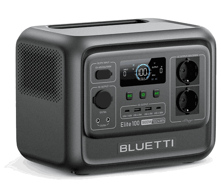 BLUETTI Elite 100 V2 – tragbare Powerstation mit 1.024 Wattstunden Kapazität und 1.800 Watt Dauerleistung