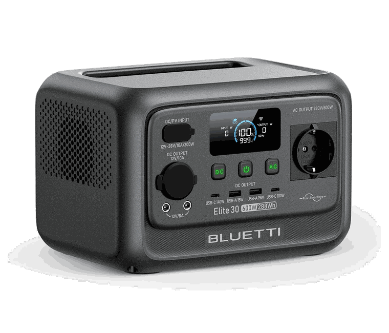 BLUETTI Elite 30 V2 – Powerstation mit 288 Wattstunden und 600 Watt Dauerleistung