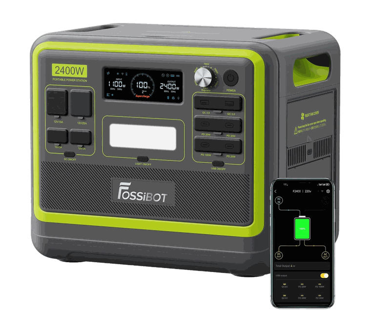 FOSSiBOT F2400 – Powerstation mit 2.048 Wattstunden und 2.400 Watt Dauerleistung